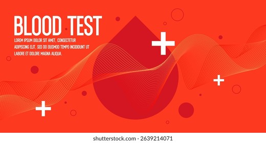 Procedures for receiving analyzes and tests. A template for information. A beautiful medical poster for taking tests at the hospital. Donating blood for tests. Abstract background, design elements.