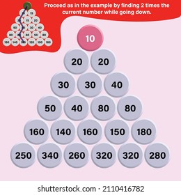 Proceed as in the example by finding 2 times the current number while going down.