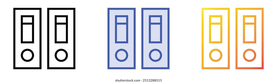 proceeding icon. Linear, Blue Fill and Gradient Style Design Isolated On White Background