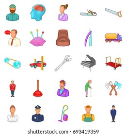 Proceedings icons set. Cartoon set of 25 proceedings vector icons for web isolated on white background