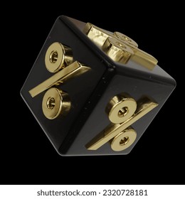 procent gold 3d render vector