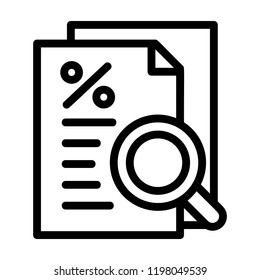 Procent paper icon. Outline procent paper vector icon for web design isolated on white background