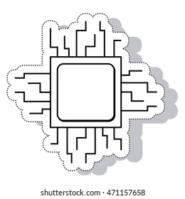 procesor circuit electric isolated icon vector illustration design