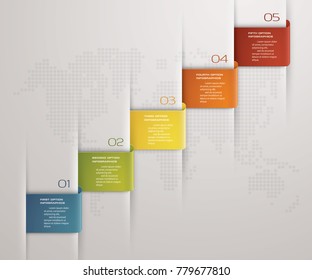 Process 5 steps labels vector infographics. EPS 10.