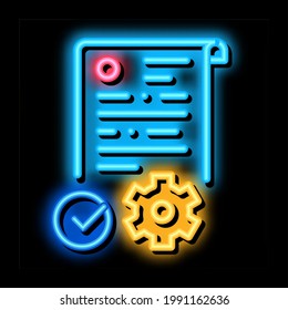 aplicaciones de proceso vector de signo de luz de neón. Firma de aplicaciones de proceso de iconos brillantes. ilustración de símbolo transparente