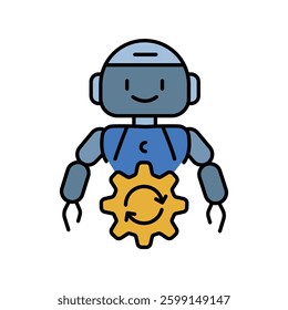 process automation black line icon. Vector isolated element. Editable stroke.