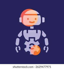 Process automation glassmorphism illustration. Transparency blur elements. Ui layered design. Vector isolated element. 