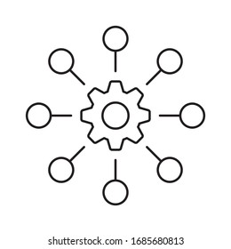Icono de automatización de procesos. Concepto de negocio. Diseño plano. Ilustración aislada.