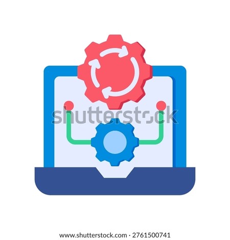 Process Automation Icon Flat Vector Illustration