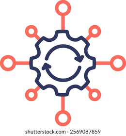 Process Automation Icon Line Color Vector Illustration