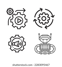 process automation icons, illustration with good quality and supported by professionals