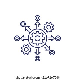 process automation, operations line icon