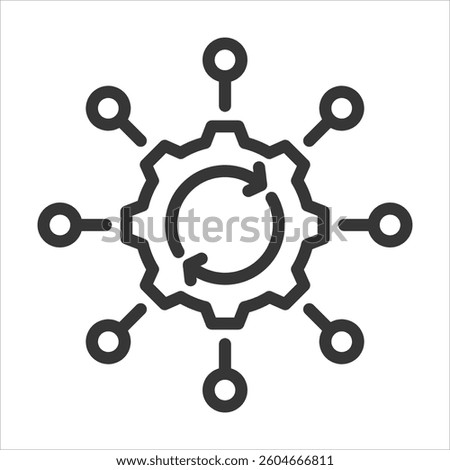 Process Automation Outline Icon Vector Illustration