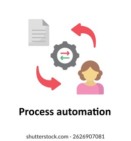 Ícone de vetor de automação de processos que pode facilmente modificar ou editar 