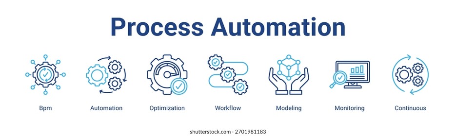 Elemento de ícone de banner da Web de Automação do Processo para design em uma coleção