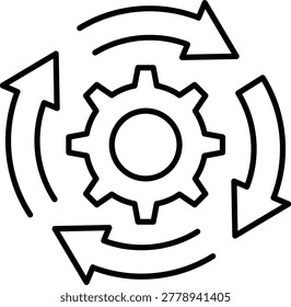 Process automation workflow gear arrow ai assistant loop rotation cycle optimization management development engineering