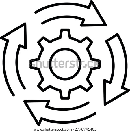Process automation workflow gear arrow ai assistant loop rotation cycle optimization management development engineering
