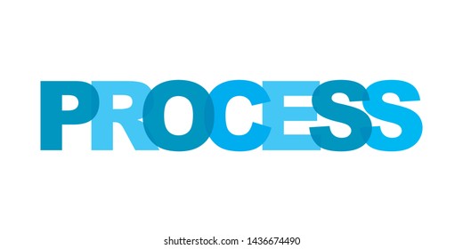 Process business card text. Modern lettering poster. Color word art slogan icon. Phrases vector print design elements.
