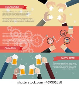 Process of business teamwork infographic. business teamwork concept