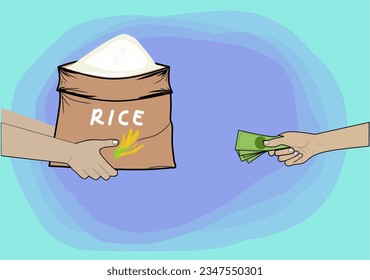 process of buying and selling rice