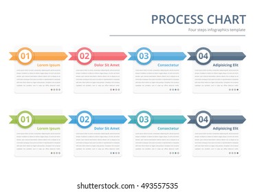 Process chart, flow chart template, infographics design elements with numbers, and text, business infographics, workflow, steps, options, vector eps10 illustration