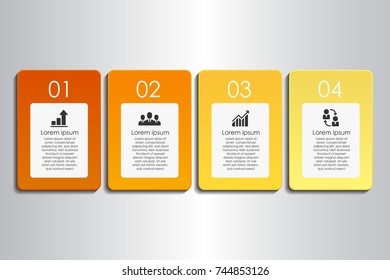 Process chart, flow chart template, infographics design elements with numbers and text, business infographics, workflow, steps, options. Vector illustration