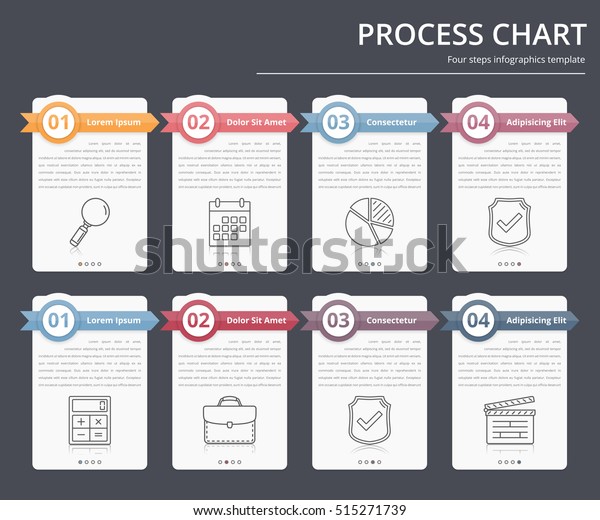 プロセス チャート フロー チャート テンプレート 数値とテキストを含むインフォグラフィックのデザインエレメント ビジネス インフォグラフィック ワークフロー ステップ オプション ベクター画像eps10 イラスト のベクター画像素材 ロイヤリティフリー