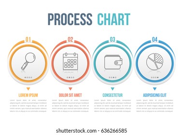 Process chart, four steps infographics, vector eps10 illustration