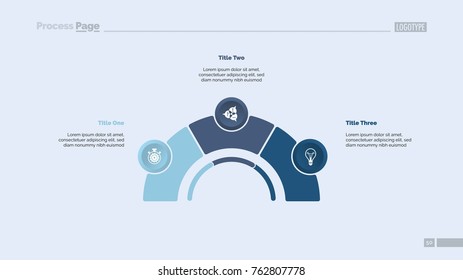 Process Chart with Three Elements Slide