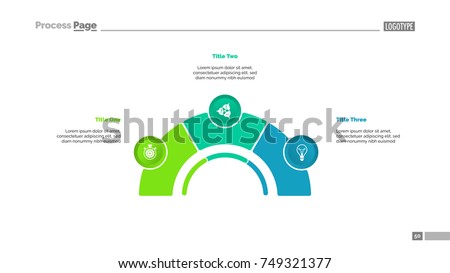 Process Chart with Three Elements Slide