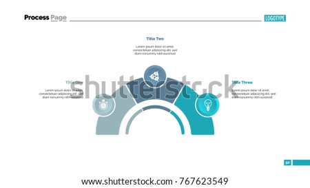 Process Chart with Three Elements Slide