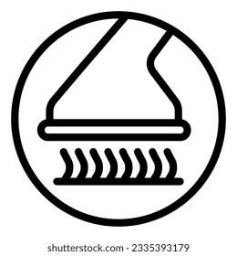 Proceso de limpieza de interiores con icono de tubería de aspirador, concepto de lavado de coches, señalización de la aspiradora sobre fondo blanco, icono de manguera de la máquina de limpieza en forma de contorno. Gráfico vectorial