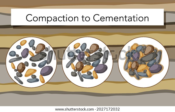 Process Compaction Cementation Education Illustration Stock Vector ...