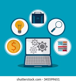 Process concept with business icons  design, vector illustration 10 eps graphic.