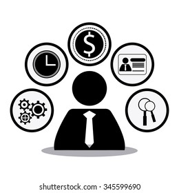 Process concept with business icons  design, vector illustration 10 eps graphic.