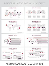 Process concept infographics collection vector eps10 illustration