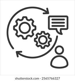 Process Consultant Icon Vector Illustration Outline Style
