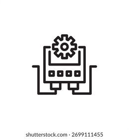 Process control system icon symbolizing industrial automation and regulation, representing modern operational efficiency, specialized instrumentation, and comprehensive manufacturing technology.