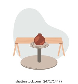 Process of creating ceramics in the workshop