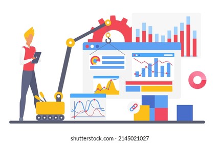 Process of creating and developing an application program. Building application features working system