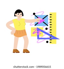 Process of creating and developing website. Female programmer and web designer. Woman at work. Mobile application and creating prototype of new website project. Online programming lesson.