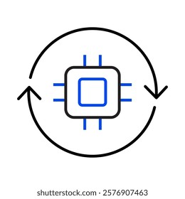 Process Data Icon – Chip Representing AI Data Processing Capabilities