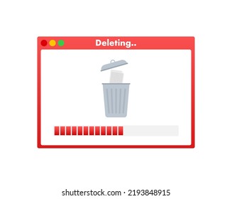 Process Delete file in paper. Remove document. Vector stock illustration.