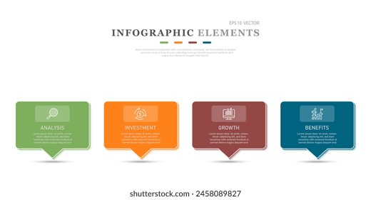 
Process design 4 options or steps Vector infographic design