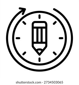 Ícone de design de processo - Estilo de ícones de contorno preto para gerenciamento de produção