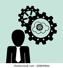 Process design. Solution and business concept. Flat illustration