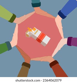 the process of discontinuing tobacco smoking. Tobacco smoke contains nicotine, which is addictive and can cause dependence.