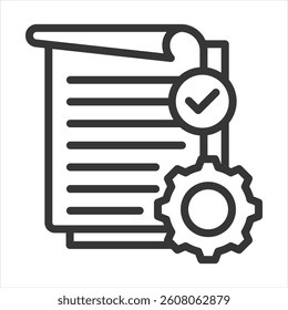 Process Documentation Outline Icon Vector Illustration