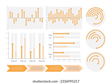 Process dynamic performing infographic chart design template set. Scientific method. Visual data presentation. Editable bar graphs and circular diagrams collection. Myriad Variable Concept font used