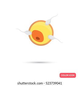 Process of egg fertilization color icon. Flat design for web and mobile